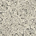 Seamless pattern with various school supplies Royalty Free Stock Photo