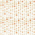 Seamless pattern with various shells and pearls Royalty Free Stock Photo