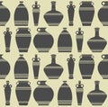 Seamless pattern with vases silhouettes