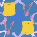 Seamless hand drawn pattern with abstract shapes Royalty Free Stock Photo