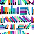 Seamless pattern with vector books on bookshelves Royalty Free Stock Photo