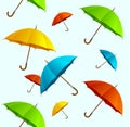 Seamless pattern Vector colorful umbrellas flying Royalty Free Stock Photo