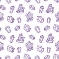 Seamless pattern with vector crystals or gems, jewelry, for the design of textiles, wrapping paper