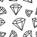 Seamless pattern with vector crystals or gems, jewelry, for the design of textiles, wrapping paper