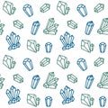 Seamless pattern with vector crystals or gems, jewelry, for the design of textiles, wrapping paper