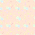 Seamless pattern vector of cute lollipop on pastel background.