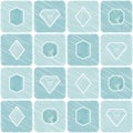 Seamless pattern with Vector diamond icons with long shadow