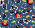 Seamless pattern vector with farm field theme set cartoon. Royalty Free Stock Photo