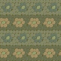 Seamless pattern - vector floral ornament with colored stones as flowers on wall Royalty Free Stock Photo