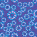 Seamless pattern. Vector illustration. Blue color abstract flower creative design background Royalty Free Stock Photo