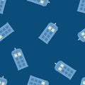 Seamless pattern vector illustration of british police box