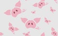 Seamless pattern vector illustration with piglet, pigs ears and tail. Paper, wallpaper design for cafe, restaurant Royalty Free Stock Photo