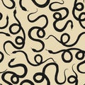 Seamless pattern vector  snake pencil drawing, vintage style graphic  texture Royalty Free Stock Photo