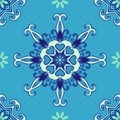 Seamless Pattern Vector Tile Snowflake Design