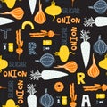 Seamless pattern with vector vegetables Royalty Free Stock Photo