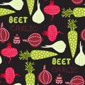 Seamless pattern with vector vegetables