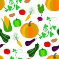 Seamless pattern of vegetables