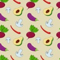 Seamless Pattern with vegetables Royalty Free Stock Photo