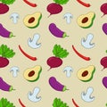 Seamless Pattern with vegetables Royalty Free Stock Photo