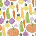 Seamless pattern with vegetables.
