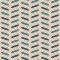 Seamless pattern with vertical braid ornament. Octagons tile background. Herringbone motif. Geometric wallpaper Royalty Free Stock Photo