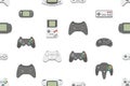 Seamless pattern with Video games joystick