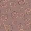 Seamless pattern with vignette Yin Yang symbol Royalty Free Stock Photo