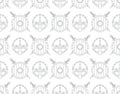 Seamless pattern with viking shields, swords and helmets