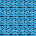 Seamless pattern of vintage biplane Royalty Free Stock Photo