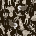 Seamless pattern vintage circus theme Royalty Free Stock Photo