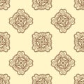 Seamless pattern. Vintage decorative elements. Hand drawn background. Islam, Arabic, Indian, ottoman motifs. Perfect for printing