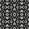 Seamless pattern vintage ethnic ornament on a black background vector illustration Royalty Free Stock Photo