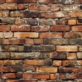 Seamless pattern of vintage old red brick wall texture for background or design element Royalty Free Stock Photo