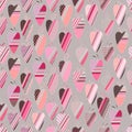 Seamless pattern with vintage tilda hearts. Royalty Free Stock Photo