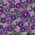 Seamless pattern with violet flowers