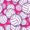 Seamless pattern with volleyball ball graphic.