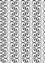 Seamless pattern with volutes in black and white