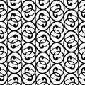 Seamless pattern with volutes in black and white