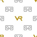 Seamless Modern Pattern With VR Logos