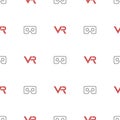 Seamless Modern Pattern With VR Logos