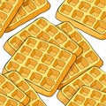 Seamless pattern wafers a Viennese square bakery product. vector