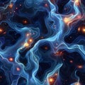 A seamless pattern wallpaper art of Merge the ethereal glow of quantum computing