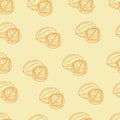 Seamless pattern with walnuts