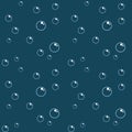 Seamless pattern, water bubbles on a blue sea background. Print for children, background, textile, wallpaper Royalty Free Stock Photo