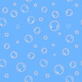 Seamless pattern with water bubbles in light blue background. Royalty Free Stock Photo