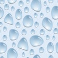 Seamless pattern with water drops, background with blue water spots, vector wallpaper Royalty Free Stock Photo