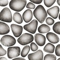Seamless pattern of watercolor beige gray stones