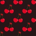 Seamless pattern with watercolor berry cherry. Endless repeating print background texture. Fabric design. Wallpaper -