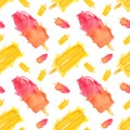 Seamless pattern with watercolor colorfull popsicles on white background