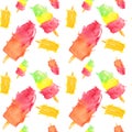 Seamless pattern with watercolor colorfull popsicles on white background Royalty Free Stock Photo